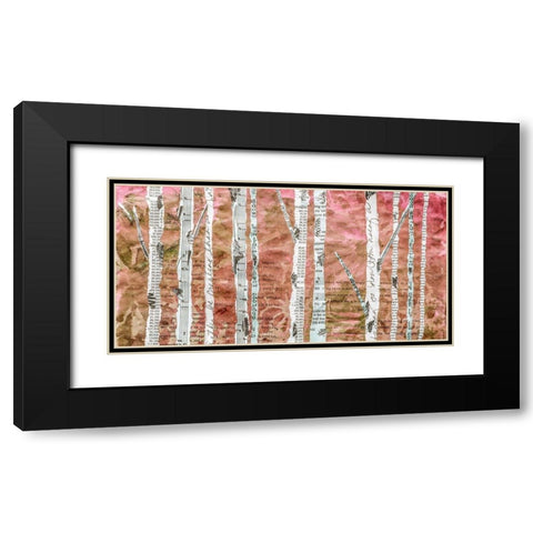 Birches Coral  Black Modern Wood Framed Art Print with Double Matting by St Hilaire, Elizabeth