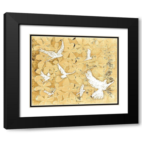 Birds on Brown Black Modern Wood Framed Art Print with Double Matting by St Hilaire, Elizabeth