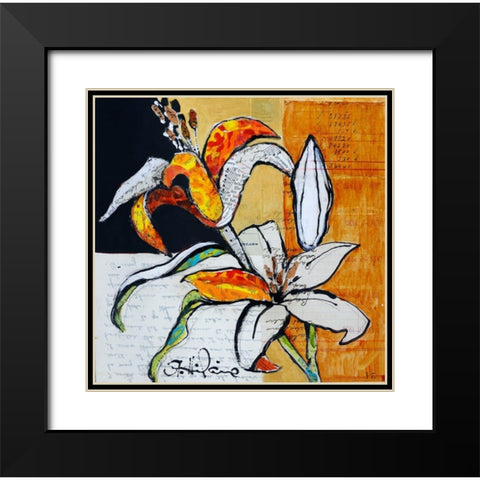 Lily Floral Study Black Modern Wood Framed Art Print with Double Matting by St Hilaire, Elizabeth