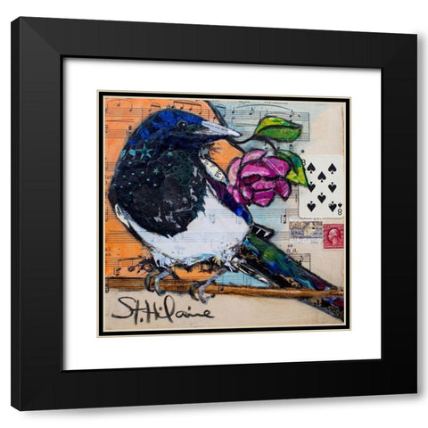 Magpie Music Black Modern Wood Framed Art Print with Double Matting by St Hilaire, Elizabeth