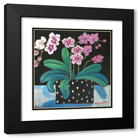 Orchid for Terri Black Modern Wood Framed Art Print with Double Matting by Wojahn, Holly
