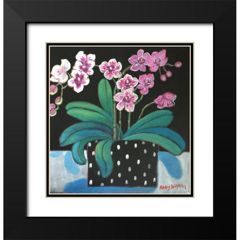 Orchid for Terri Black Modern Wood Framed Art Print with Double Matting by Wojahn, Holly