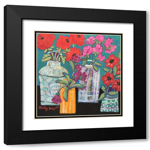 Linger Longer Loverlies Black Modern Wood Framed Art Print with Double Matting by Wojahn, Holly