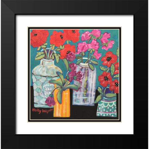 Linger Longer Loverlies Black Modern Wood Framed Art Print with Double Matting by Wojahn, Holly