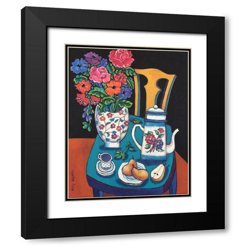 Bon Matin Again Black Modern Wood Framed Art Print with Double Matting by Wojahn, Holly