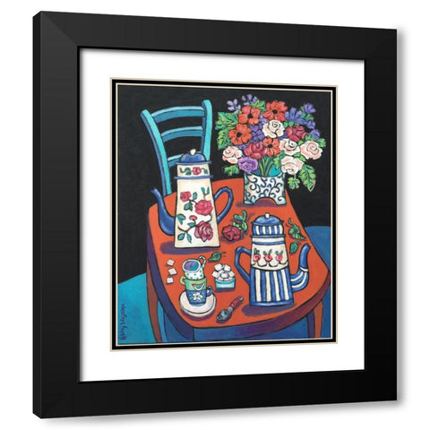 Bon Matin Black Modern Wood Framed Art Print with Double Matting by Wojahn, Holly