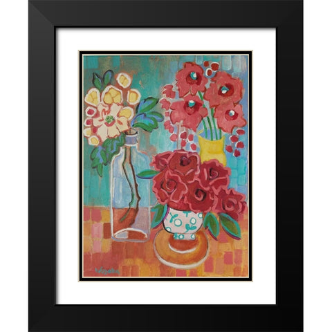 Hello There Coral Black Modern Wood Framed Art Print with Double Matting by Wojahn, Holly