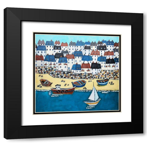 Cornwall Calling Black Modern Wood Framed Art Print with Double Matting by Wojahn, Holly