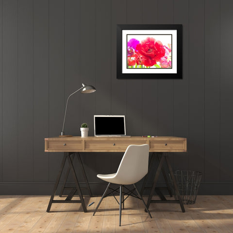 Red Tulip Black Modern Wood Framed Art Print with Double Matting by Stalus, Judy