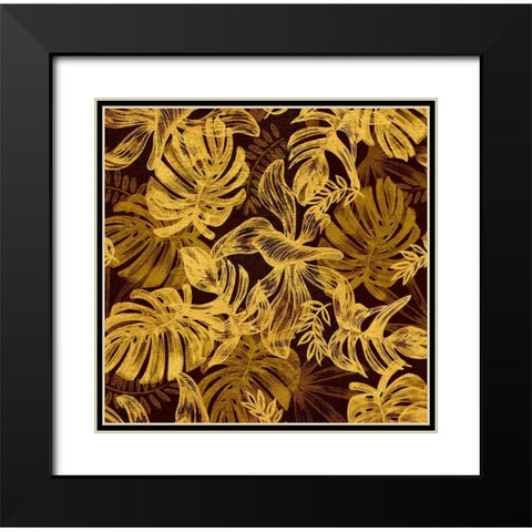 Golden Jungle II Black Modern Wood Framed Art Print with Double Matting by Surma, Agata