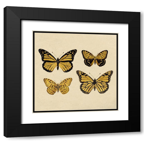 Mariposas Black Modern Wood Framed Art Print with Double Matting by Surma, Agata
