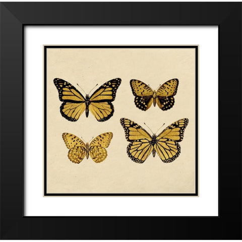 Mariposas Black Modern Wood Framed Art Print with Double Matting by Surma, Agata