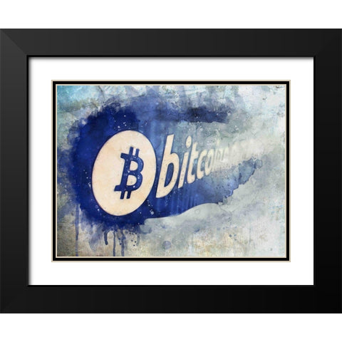 Bitcoin Rule Black Modern Wood Framed Art Print with Double Matting by Surma, Agata