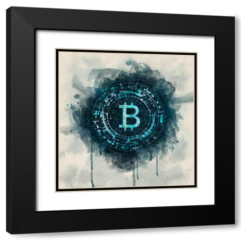 Bitcoin Era I Black Modern Wood Framed Art Print with Double Matting by Surma, Agata
