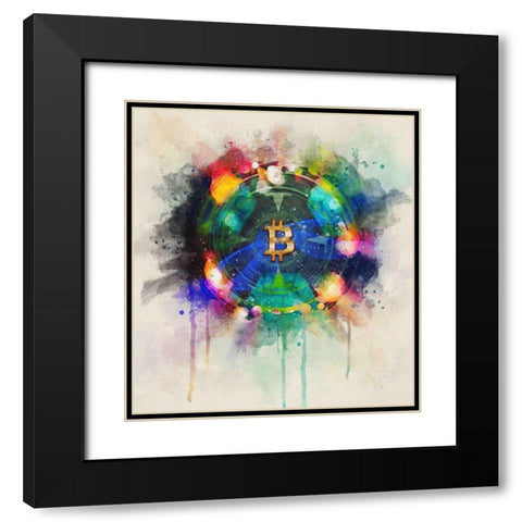 Bitcoin Era III Black Modern Wood Framed Art Print with Double Matting by Surma, Agata