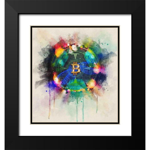 Bitcoin Era III Black Modern Wood Framed Art Print with Double Matting by Surma, Agata