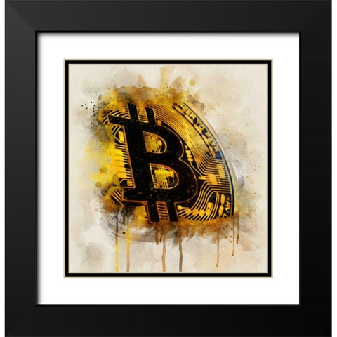 Bitcoin Era V Black Modern Wood Framed Art Print with Double Matting by Surma, Agata