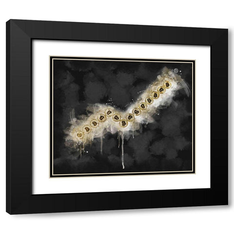 Bitcoin Going Up Black Modern Wood Framed Art Print with Double Matting by Surma, Agata