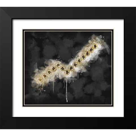 Bitcoin Going Up Black Modern Wood Framed Art Print with Double Matting by Surma, Agata