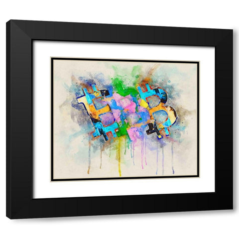 Bitcoin Abstract Black Modern Wood Framed Art Print with Double Matting by Surma, Agata