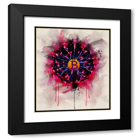 Bitcoin Future Black Modern Wood Framed Art Print with Double Matting by Surma, Agata