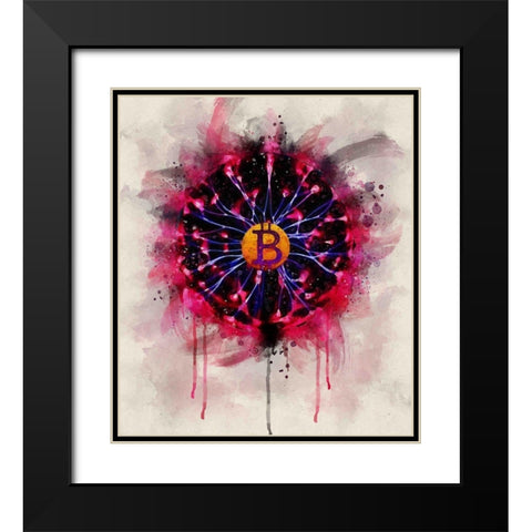 Bitcoin Future Black Modern Wood Framed Art Print with Double Matting by Surma, Agata