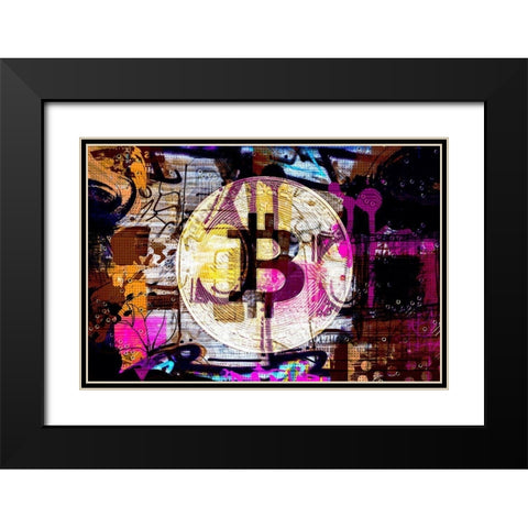 Crypto Currency Bitcoin I Black Modern Wood Framed Art Print with Double Matting by Orlov, Irena