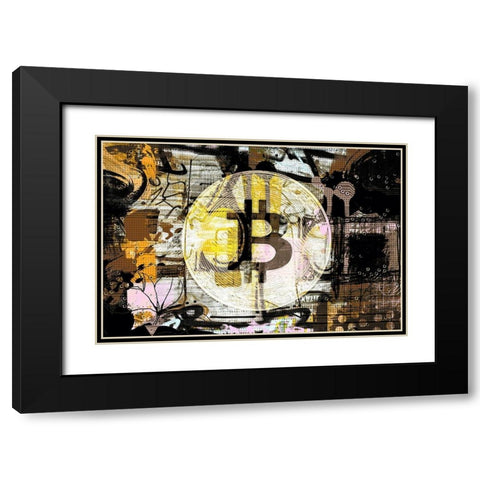 Crypto Currency Bitcoin II Black Modern Wood Framed Art Print with Double Matting by Orlov, Irena