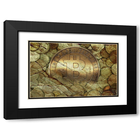 Bitcoin New Age I Black Modern Wood Framed Art Print with Double Matting by Hunziker, Steve