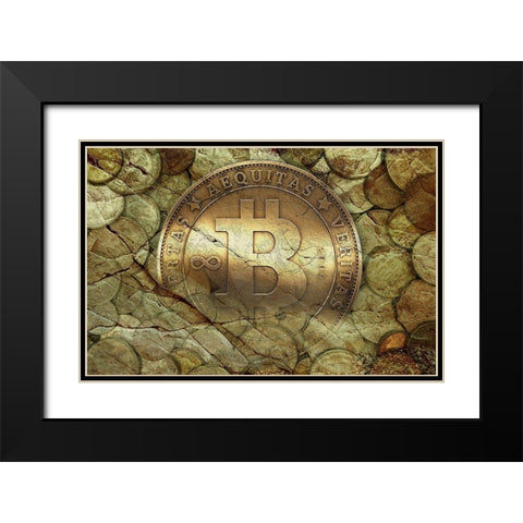 Bitcoin New Age I Black Modern Wood Framed Art Print with Double Matting by Hunziker, Steve