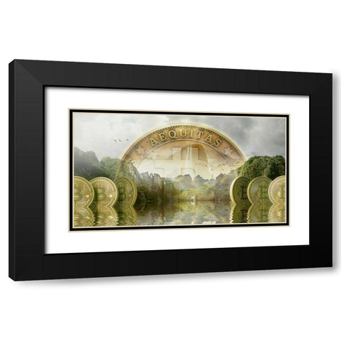 Bitcoin New Age II Black Modern Wood Framed Art Print with Double Matting by Hunziker, Steve