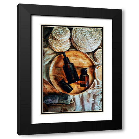 Natural Elements Aromatherapy II Black Modern Wood Framed Art Print with Double Matting by Aldridge, Ashley