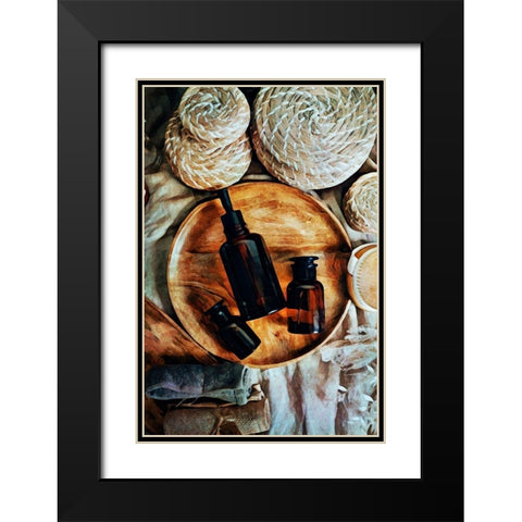 Natural Elements Aromatherapy II Black Modern Wood Framed Art Print with Double Matting by Aldridge, Ashley
