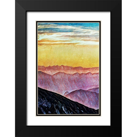 Coloured Summit Sunset I Black Modern Wood Framed Art Print with Double Matting by Aldridge, Ashley