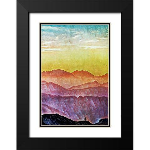 Coloured Summit Sunset II Black Modern Wood Framed Art Print with Double Matting by Aldridge, Ashley