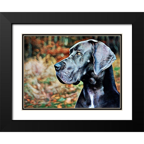 Great Dane Greatness Black Modern Wood Framed Art Print with Double Matting by Aldridge, Ashley
