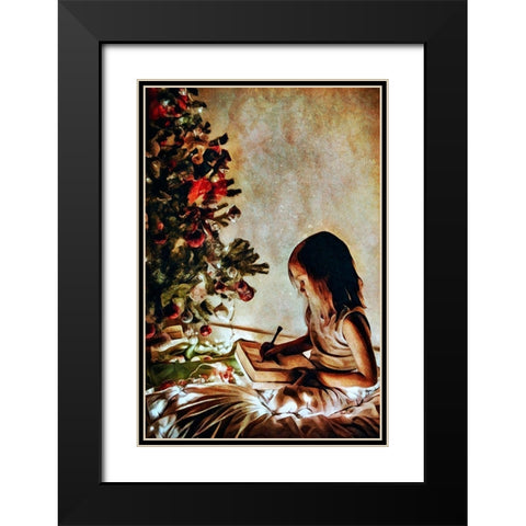Dear Santa Black Modern Wood Framed Art Print with Double Matting by Aldridge, Ashley