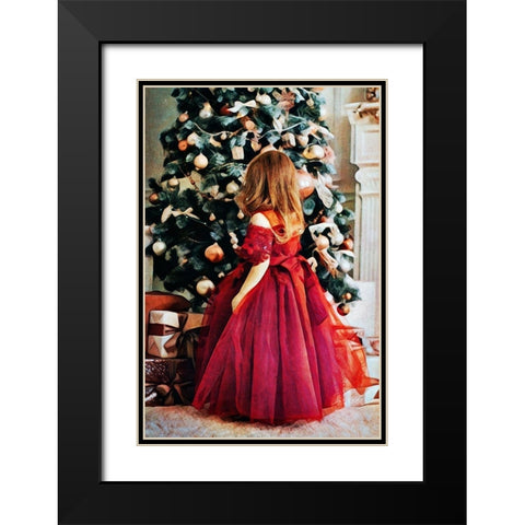 Red Dress for Christmas Black Modern Wood Framed Art Print with Double Matting by Aldridge, Ashley