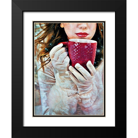 White Winter Warmer Black Modern Wood Framed Art Print with Double Matting by Aldridge, Ashley