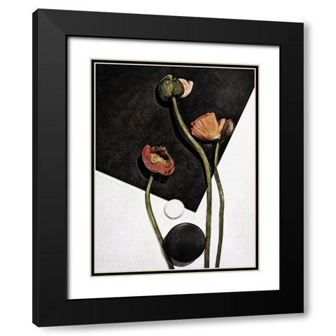 Modern Poppy Arrangement I Black Modern Wood Framed Art Print with Double Matting by Aldridge, Ashley