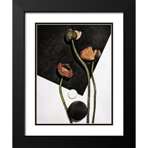 Modern Poppy Arrangement I Black Modern Wood Framed Art Print with Double Matting by Aldridge, Ashley