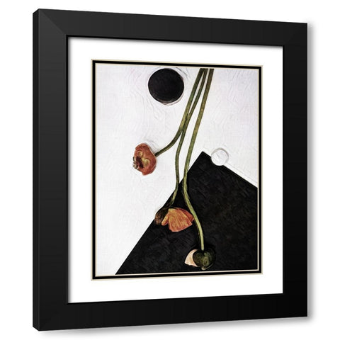 Modern Poppy Arrangement II Black Modern Wood Framed Art Print with Double Matting by Aldridge, Ashley