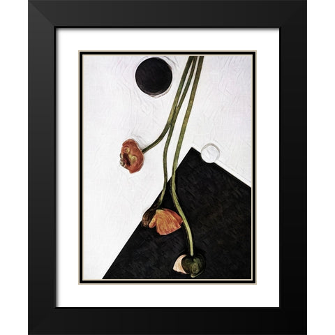Modern Poppy Arrangement II Black Modern Wood Framed Art Print with Double Matting by Aldridge, Ashley