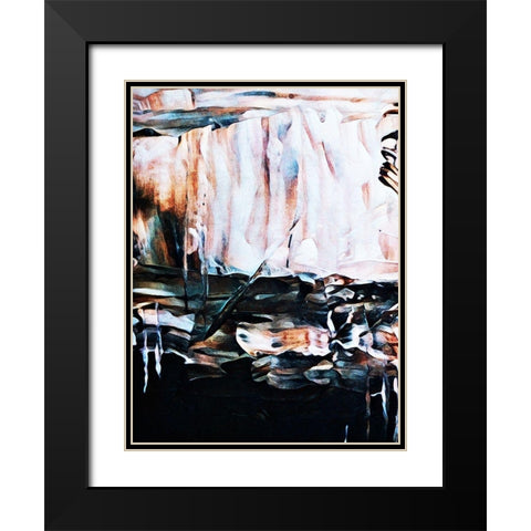 Burnt White On Black Abstract Black Modern Wood Framed Art Print with Double Matting by Aldridge, Ashley