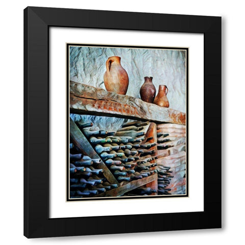 Dusty Wine Bottles Discovered Black Modern Wood Framed Art Print with Double Matting by Aldridge, Ashley
