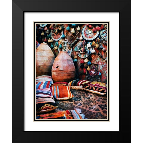 Patchwork Pots and Pillows Black Modern Wood Framed Art Print with Double Matting by Aldridge, Ashley