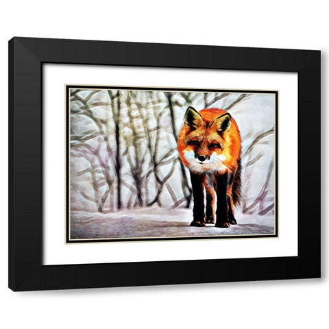 Red Fox Fascination Black Modern Wood Framed Art Print with Double Matting by Aldridge, Ashley