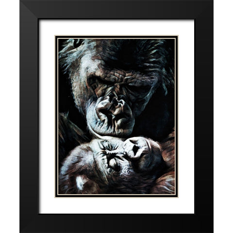 Primate Perfection II Black Modern Wood Framed Art Print with Double Matting by Aldridge, Ashley