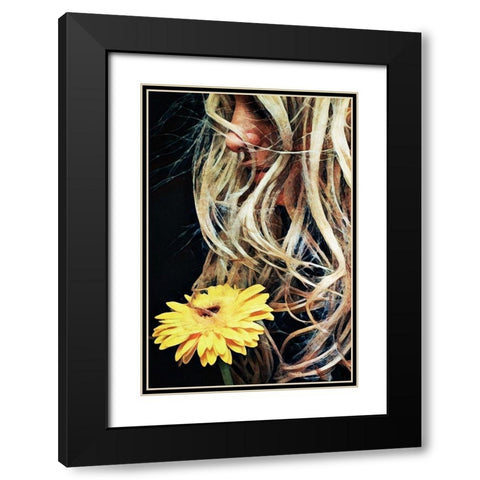 Golden Gerbera For Goldilocks Black Modern Wood Framed Art Print with Double Matting by Aldridge, Ashley