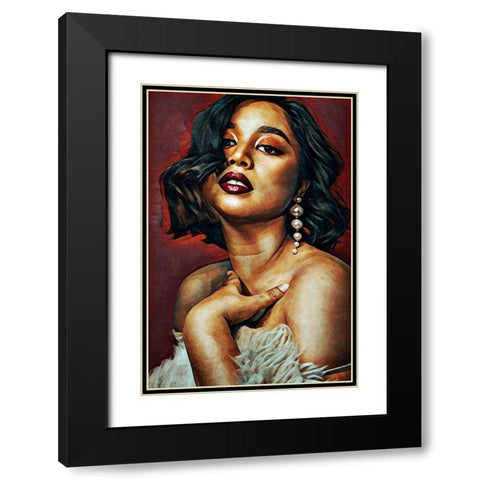 Amelia II Black Modern Wood Framed Art Print with Double Matting by Aldridge, Ashley